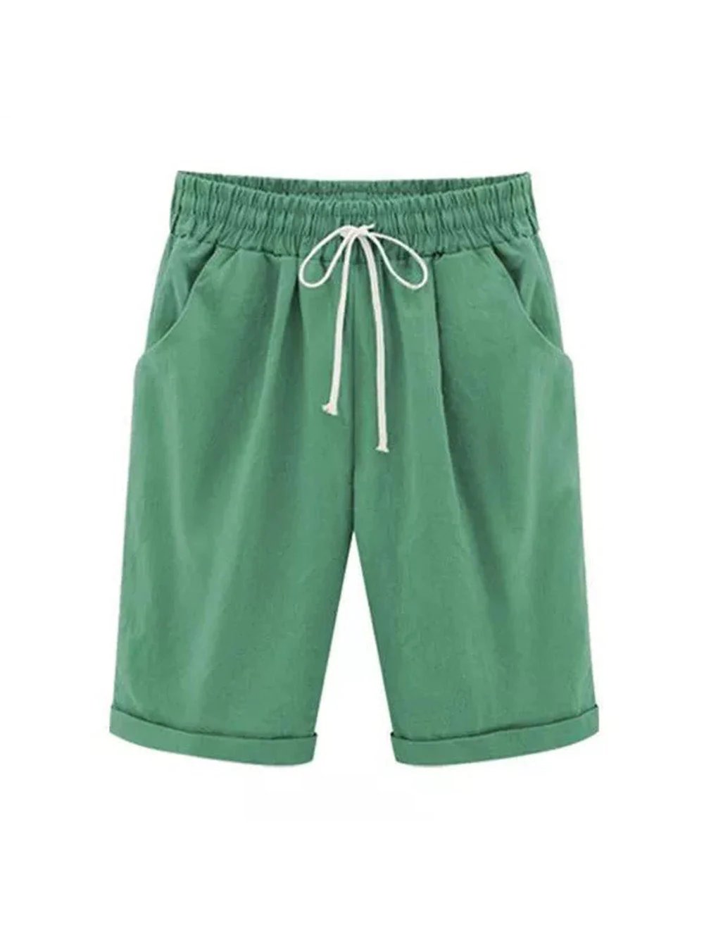Poletne, udobne bombažne kratke hlače na vezalke z elastiko v pasu🔥