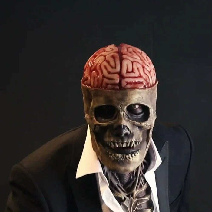 Lobanjska maska iz lateksa z golimi možgani