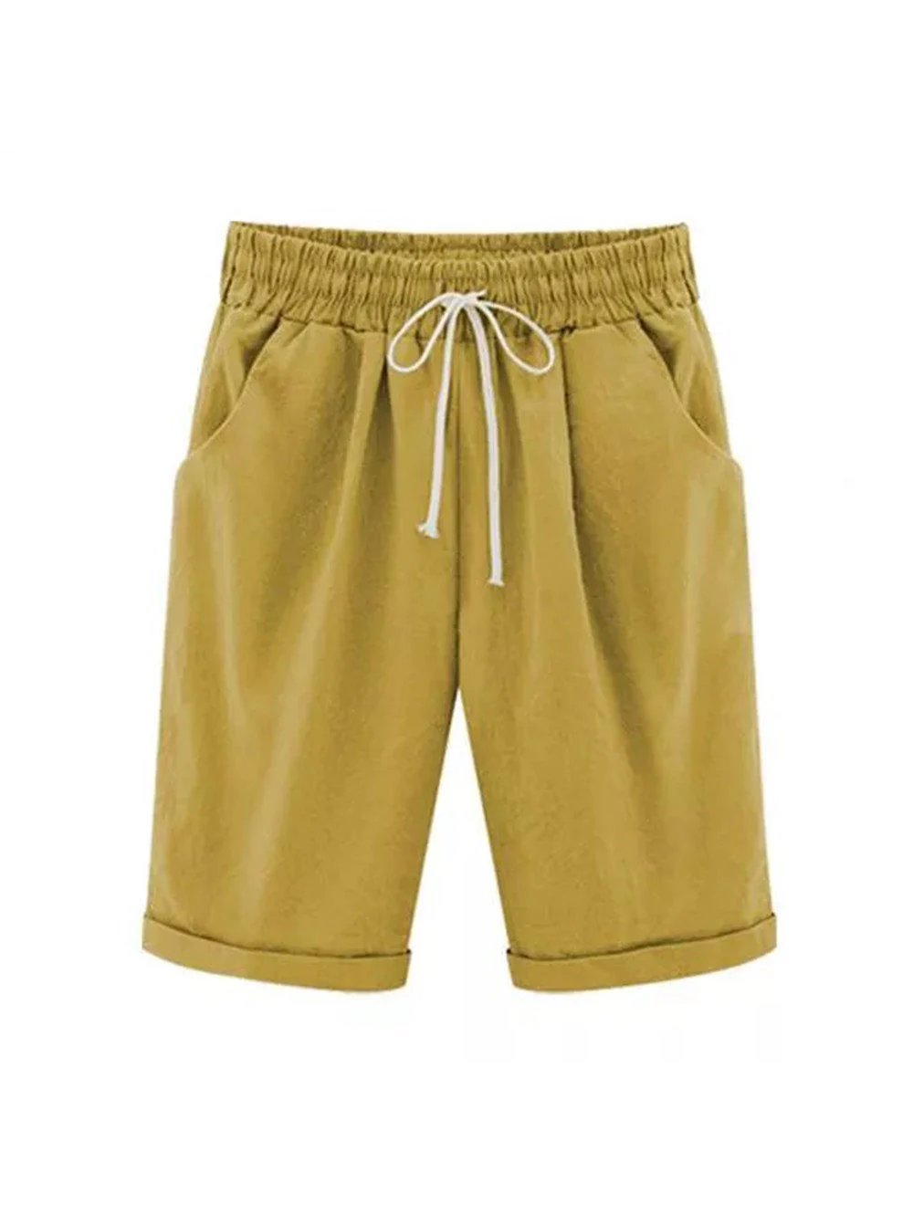Poletne, udobne bombažne kratke hlače na vezalke z elastiko v pasu🔥