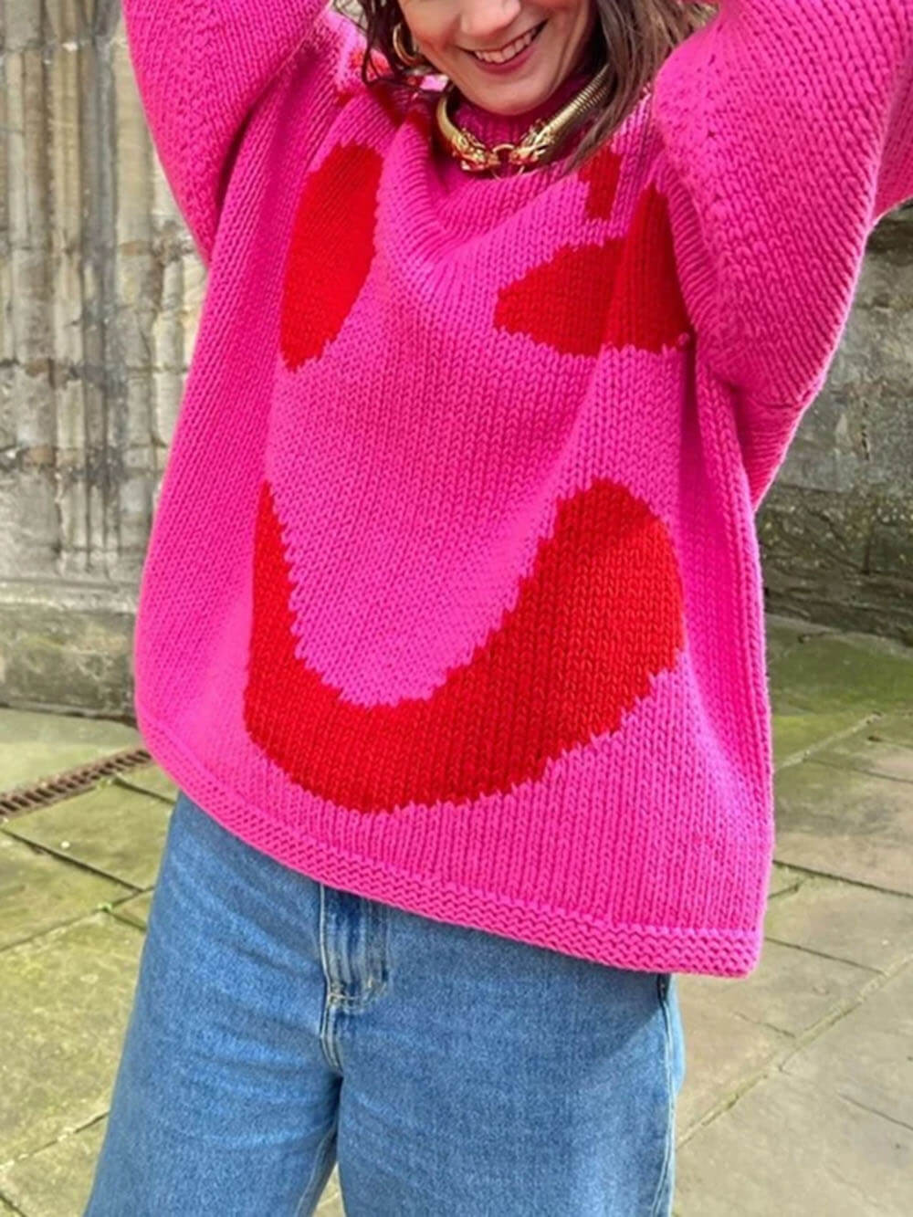 Veseli nedeljski pleteni puloverji